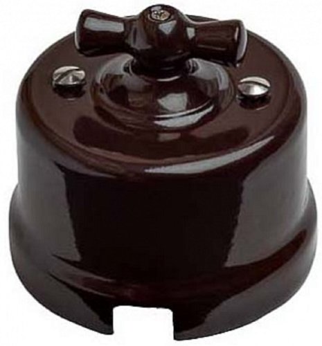 Выключатель-ретро пластик Bironi Лизетта 2-кл. коричневый фото Выключатель-ретро пластик Bironi Лизетта 2-кл. коричневый картинка